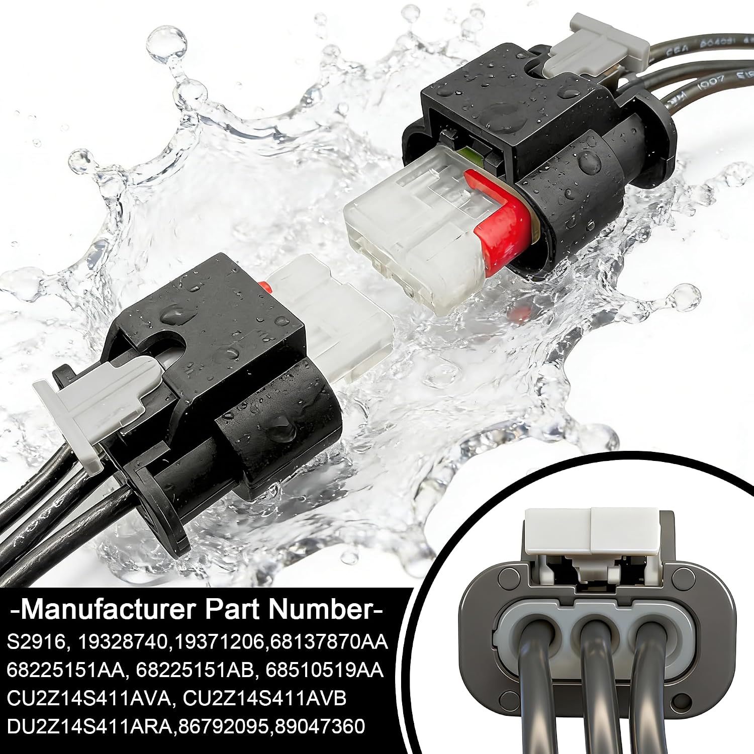 Fuel Injection Pressure Sensor& Wiring Harness Kit Compatible with Select Ford Escape/Fusion/Focus/F-150 & Lincoln MKZ/MKC/MKT Models Replaces#BU5Z9F972B BU5Z9F972A 19328740
