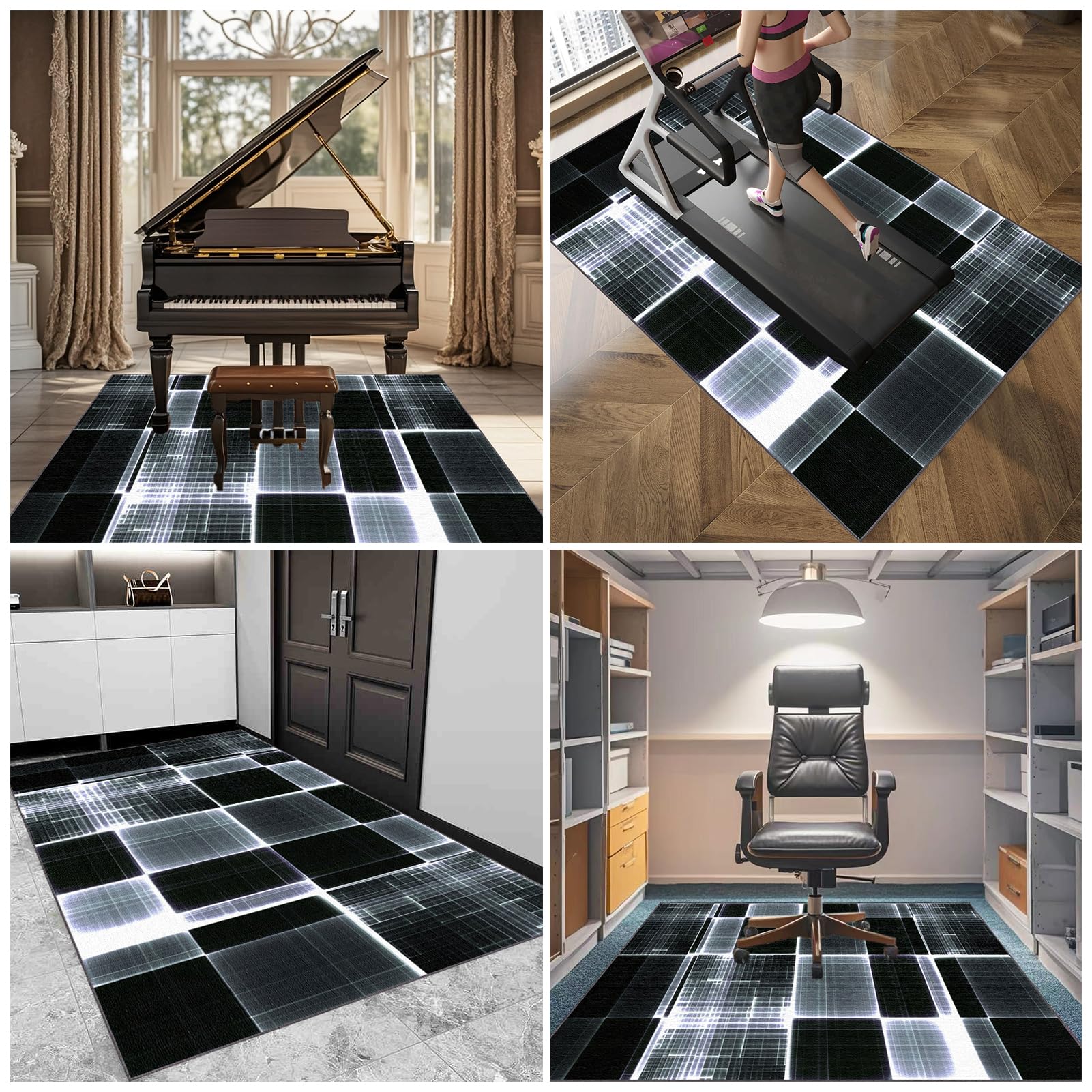 Schlagzeugteppich 180 x 160 cm rutschfest Schalldicht Drum Teppich Matte Innen und Außen - Schwarz Elektronisches Jazz Schlagzeug Kit für Bass Snare Drum - Schallschutz Akustik Teppich