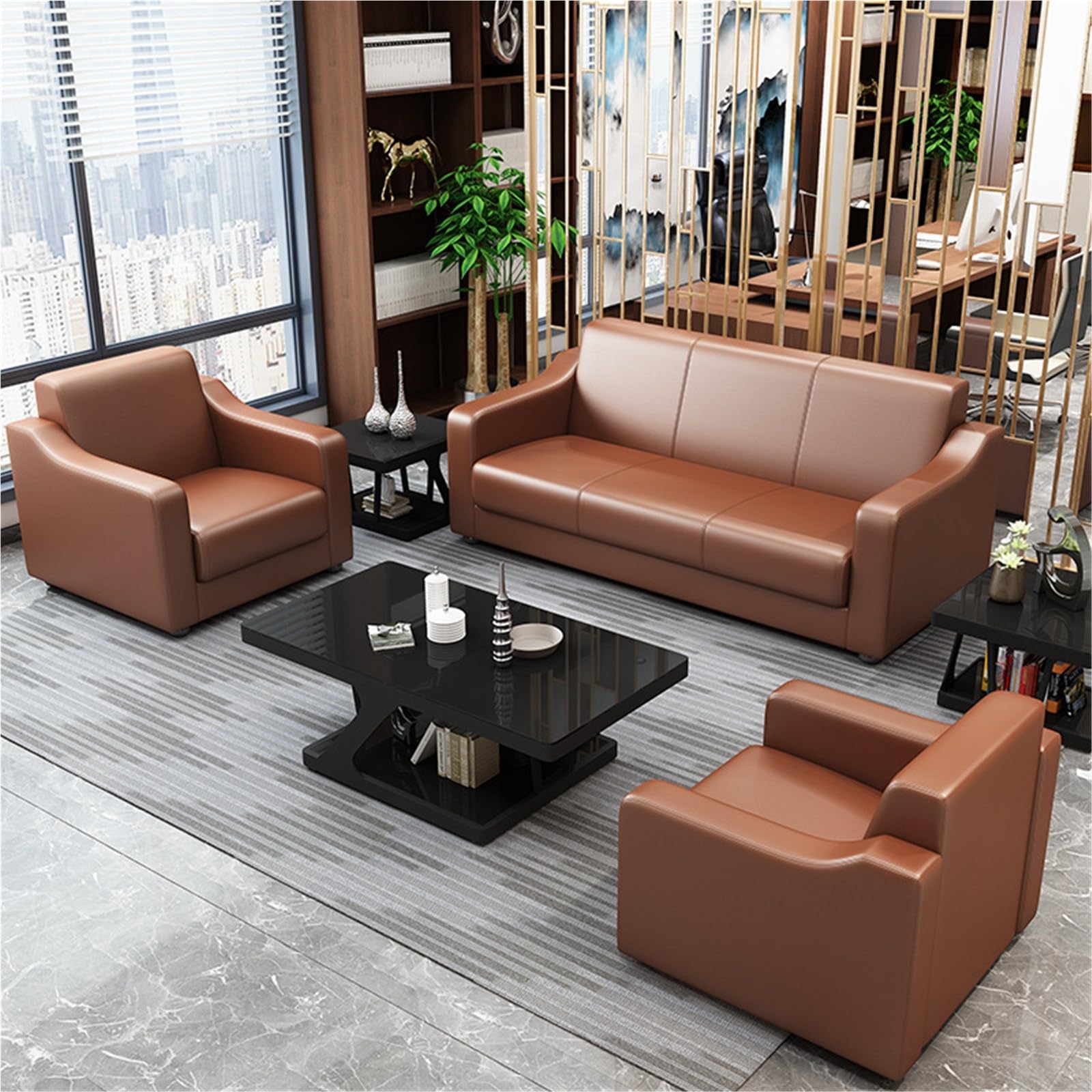 Mid-Century Modern Leather Sofas: 5 Picks Worth Your Room (2026) 2 Office Reception Waterproof Sofa - product photo