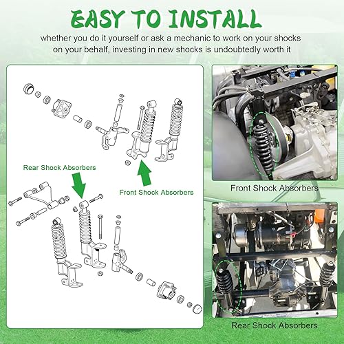 Miniatura 7 de ILVGOLF Kit de amortiguador trasero para carrito de golf de 2 piezas para Yamaha G29 Drive Gas o Electric 2007-2016, OEM JW1-F2210-00-00,
