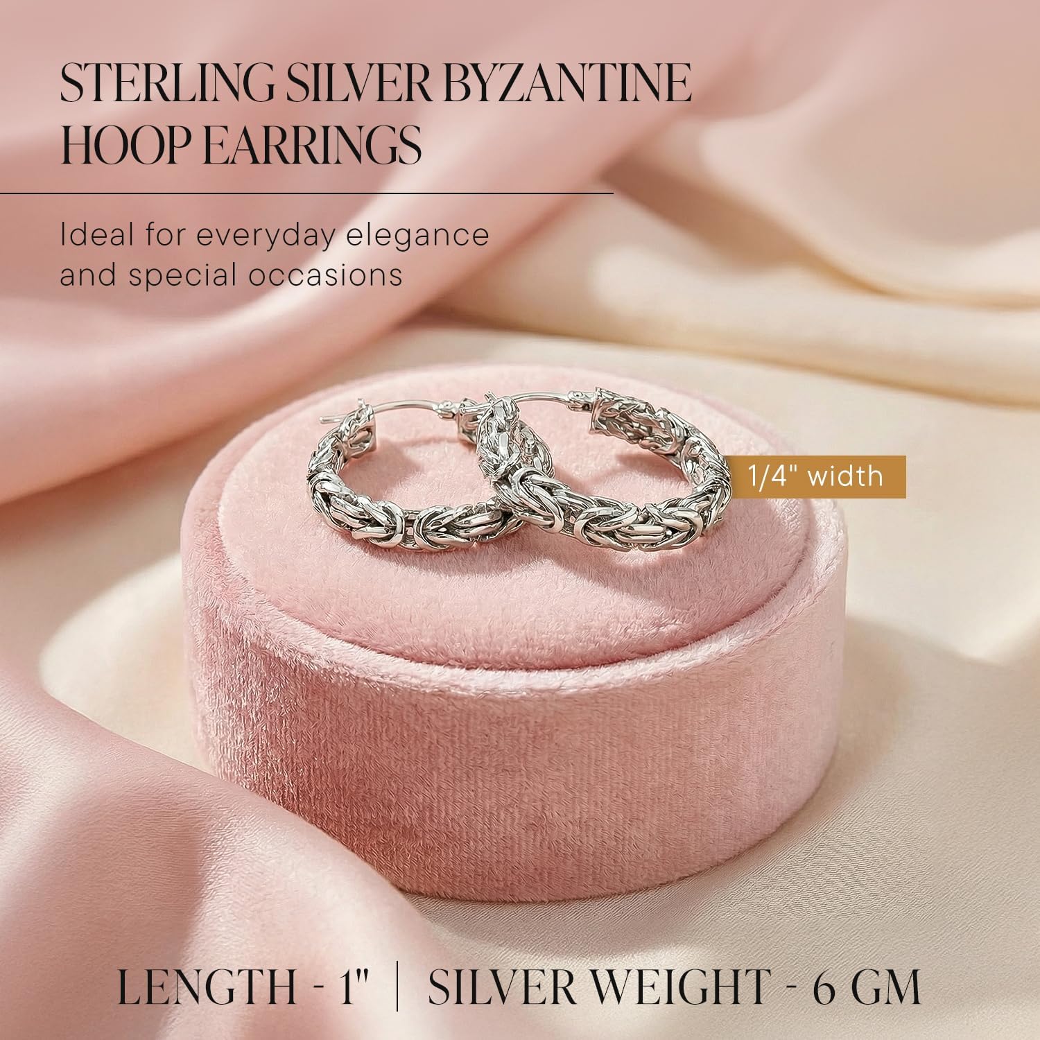 Ross-Simons Sterling Silver Byzantine Hoop Earrings