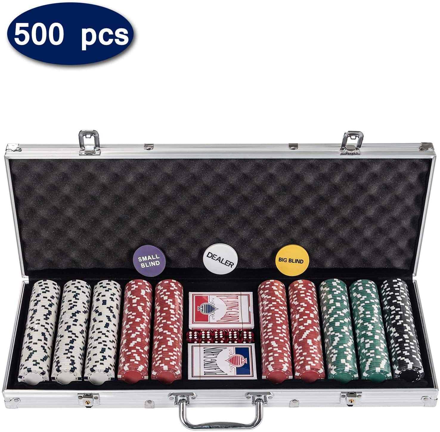 Buy Display4top Texas Holdem Poker Chips Set with Aluminum Case ,2