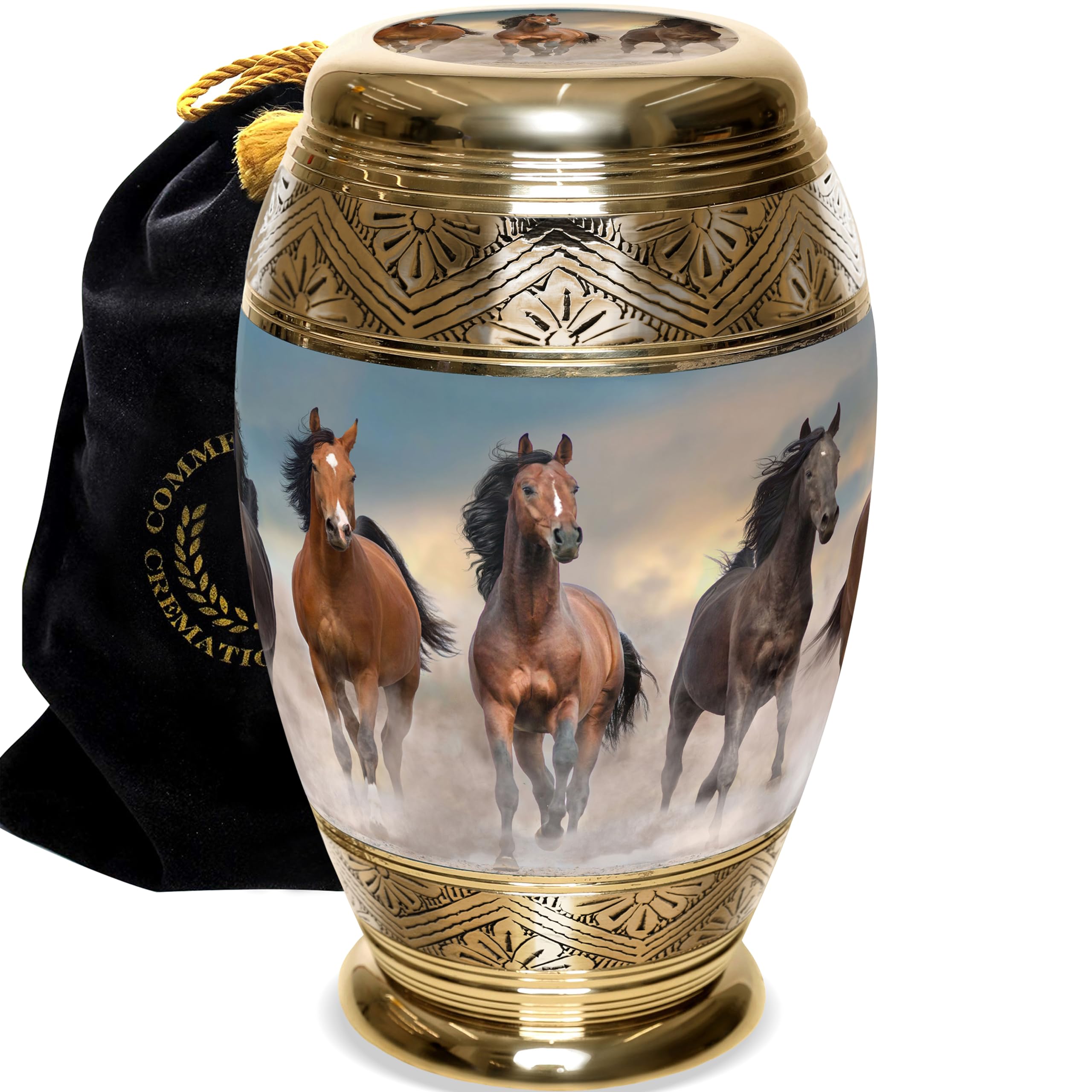 Wild Horses Cremation Urn for Ashes Adult Male - Personalized Cremation Urns for Human Ashes Adult Man Decorative Urns - Beautifully Handcrafted Horse Urns for Ashes Large