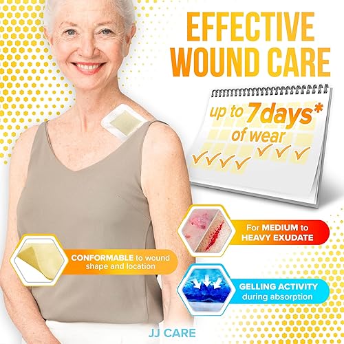 Miniatura 5 de JJ CARE Aderezo de alginato de calcio de miel de 2 x 2 pulgadas [paquete de 20] Aderezo de miel con calcio, parches de miel para un cuidado más