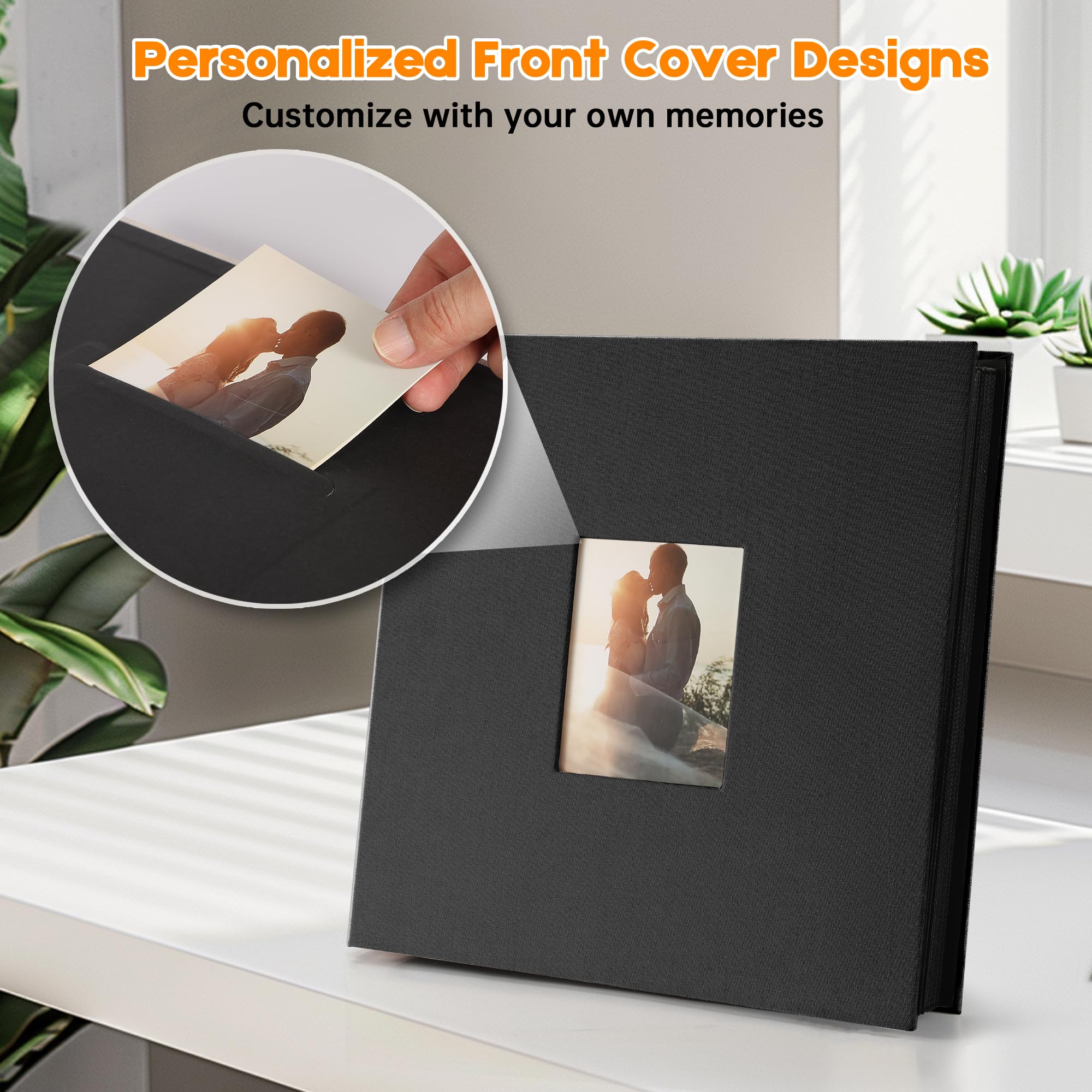 DazSpirit Photo Albums 6x4 Inch 1000 Pockets Slip In, Customizable Linen Cover Photo Album, Extra Large Capacity, Holds Landscape and Portrait 10x15cm Picture, Ideal for Wedding & Family Photo Books - Image 3