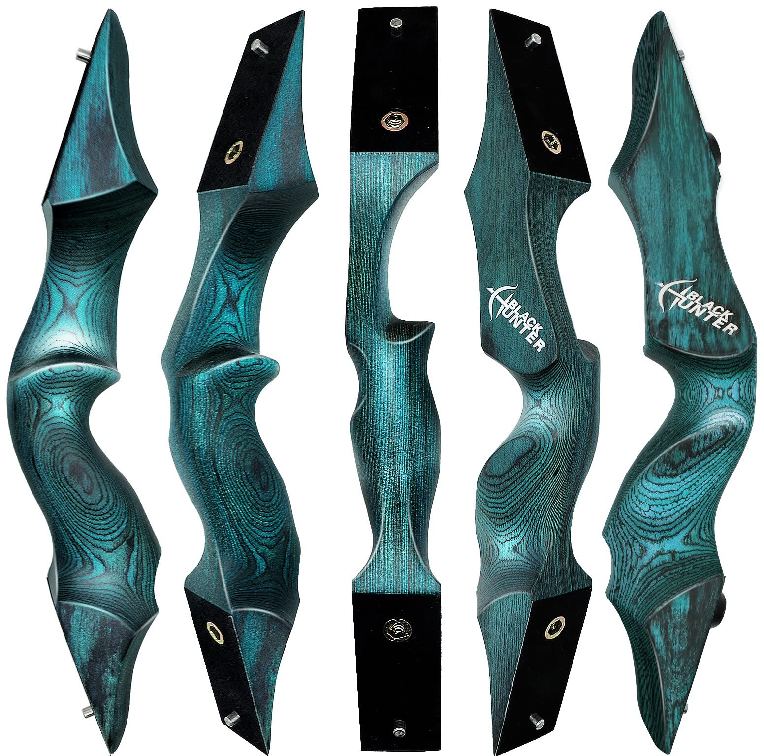 Black Hunter Original Recurvebögen Bogen und Pfeil für Erwachsene Jagdbogen Bogenschießen Bogen 60" 20-60 lbs Rechtshänder Holzriser mit gemischten Carbonpfeilen für Outdoor-Schießwettbewerbe