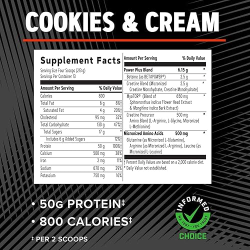 Miniatura 5 de GNC AMP Mass XXX con proteína en polvo MyoTOR  Fórmula dirigida para el desarrollo muscular y el entrenamiento con BCAA y creatina  176oz de