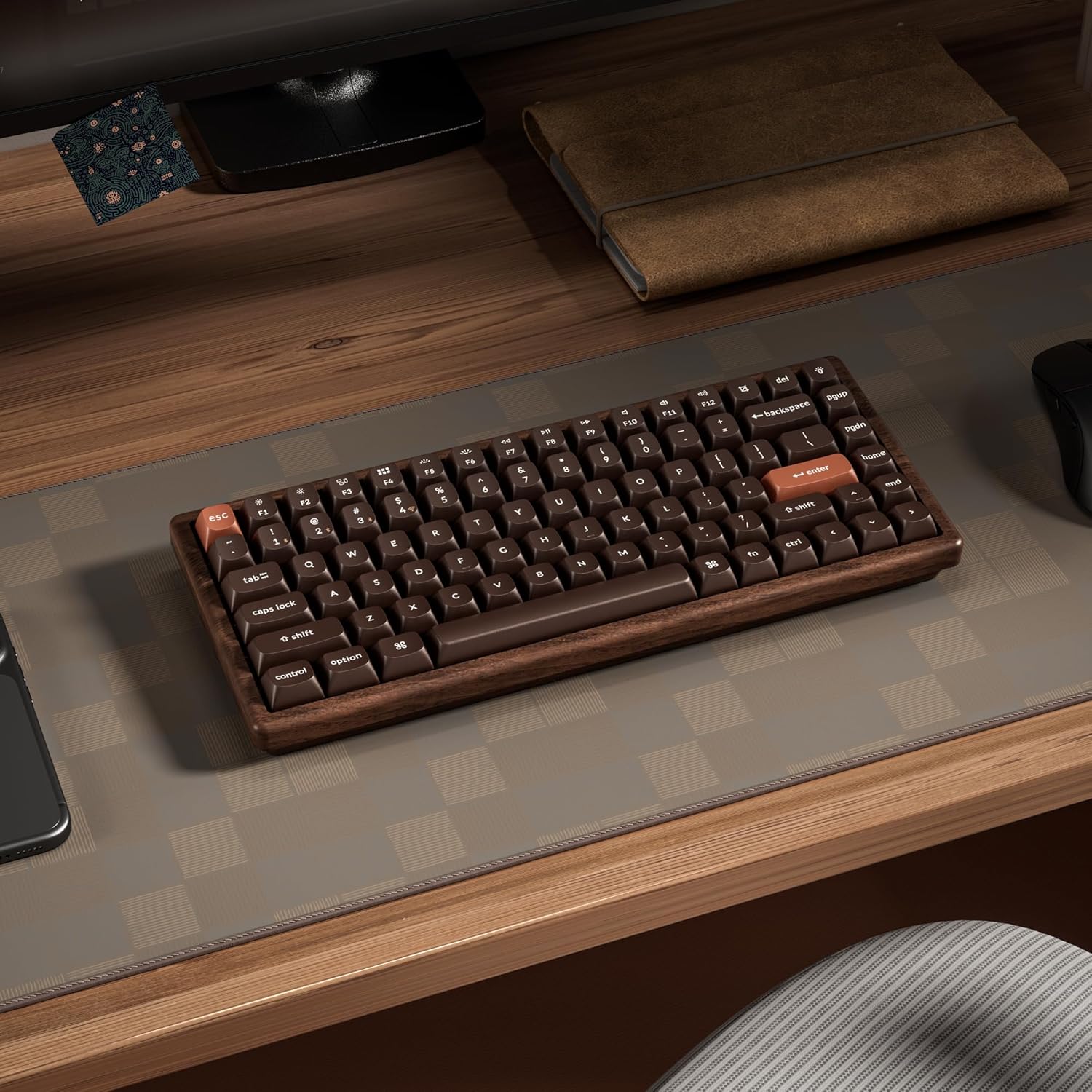 Keychron K2 HE Rapid Trigger Wireless (2.4 GHz & Bluetooth) QMK Custom Keyboard with Hall Effect Gateron Double-Rail Magnetic Switch RGB Compatible with Mac Windows Linux (All-Wood)