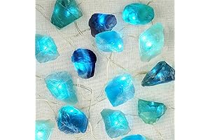 BOHON Natural Fluorite String Lights: Illuminate Your Space with Raw Beauty