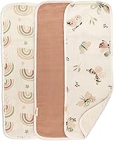 Vista 11 de Crane Baby Paños de muselina para bebé, paño ligero y absorbente para eructos, medusas de vida marina, juego de 3, 7" x 20", esenciales para bebé