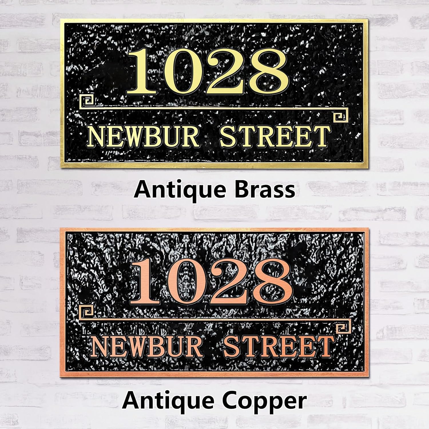 Personalized House Address Plaque Custom House Number Sign 12 Inch Acrylic Street Name Plate Customized Antique Brass or Copper Vintage for Home Room Door Wall Outdoor Mailbox