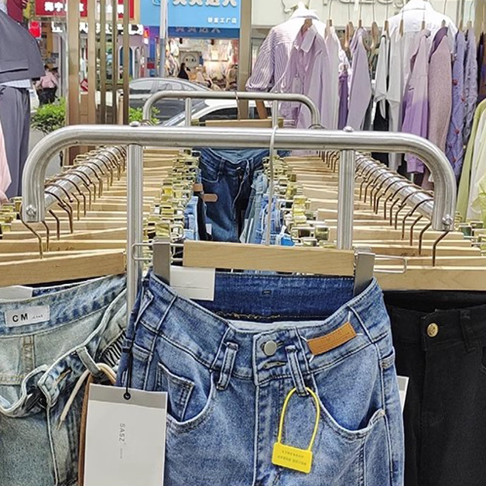 Double Rod Clothes Garment Rack with Adjustable Heights