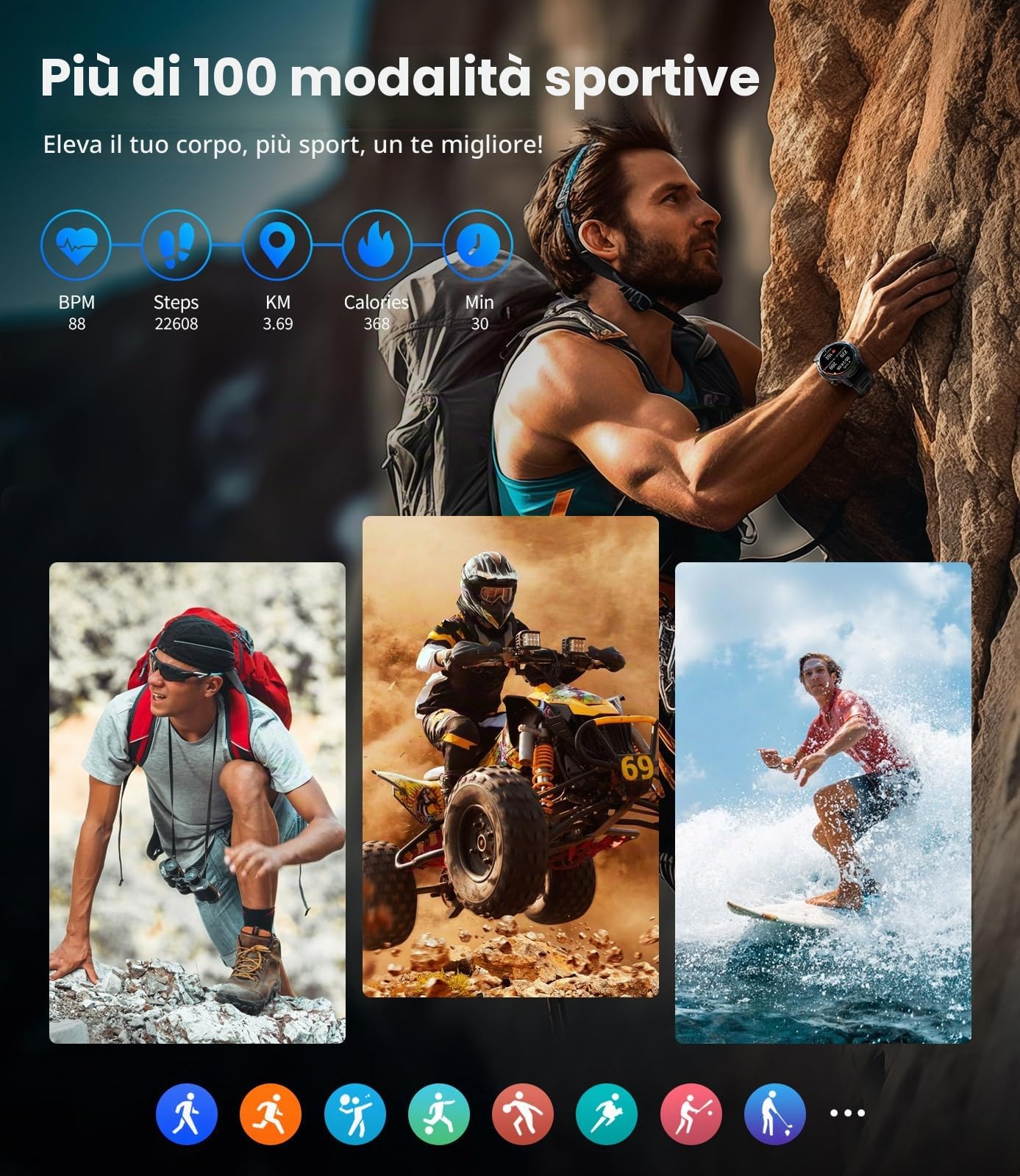 LIGE Orologio Smartwatch Uomo con Chiamata Bluetooth, 1.43" AMOLED Smart Watch con 24/7 Frequenza Cardiaca per Android iOS, 170+ Sportmodi, Impermeabile IP68, 200+ Quadranti, Nero Grafite