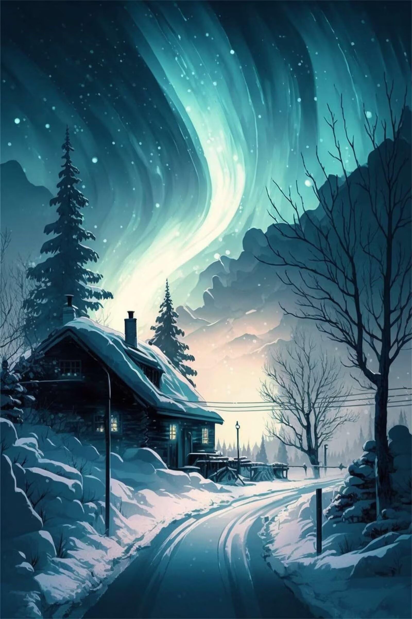 Puzzle dla dorosłych, 1200 elementów, Green Snowy Landscape Artwork Puzzle 75 x 50 cm, kolorowe puzzle "zrób to sam" do dekoracji domu, rodzinne puzzle dla początkujących i dzieci