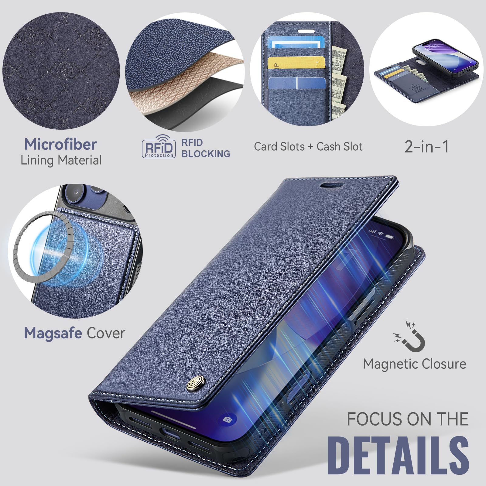 Amazon.com: PlusnapX for iPhone 17 Pro Max 2in1 Detachable Wallet