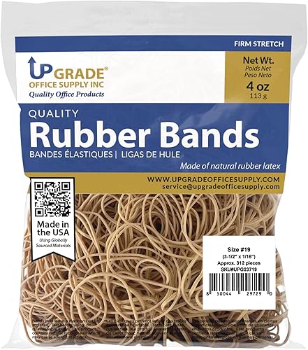 Bandas de goma para suministros de oficina, tamaño 19 (3-12 x 116), bolsa de 14 libras, EE. UU