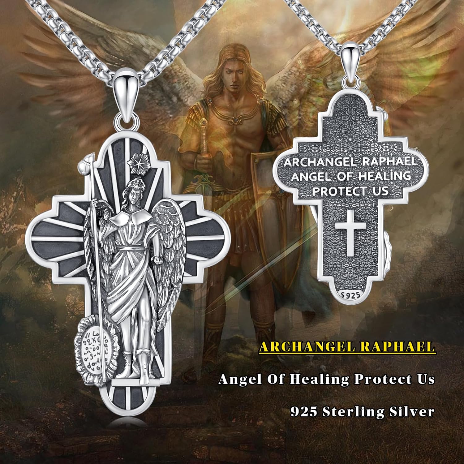 TwoAnts 925 Sterling Silver Patron Saint Medal Necklace Protection Catholic Jewelry Gifts for Men Women - Image 7