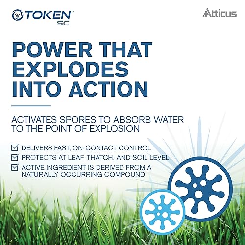 Miniatura 5 de Atticus Fungicida Token SC (32 onzas) - Control antracnosis, parche marrón, moho de nieve, parche de fusarium y más en céspedes, fludioxonil 11.8%