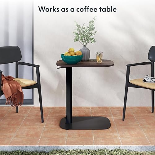 Miniatura 7 de FLEXISPOT Mesa C ajustable con ruedas, mesa auxiliar móvil para aperitivos, sofá, mesita de noche, carrito para laptop, bandeja de TV, mesita de