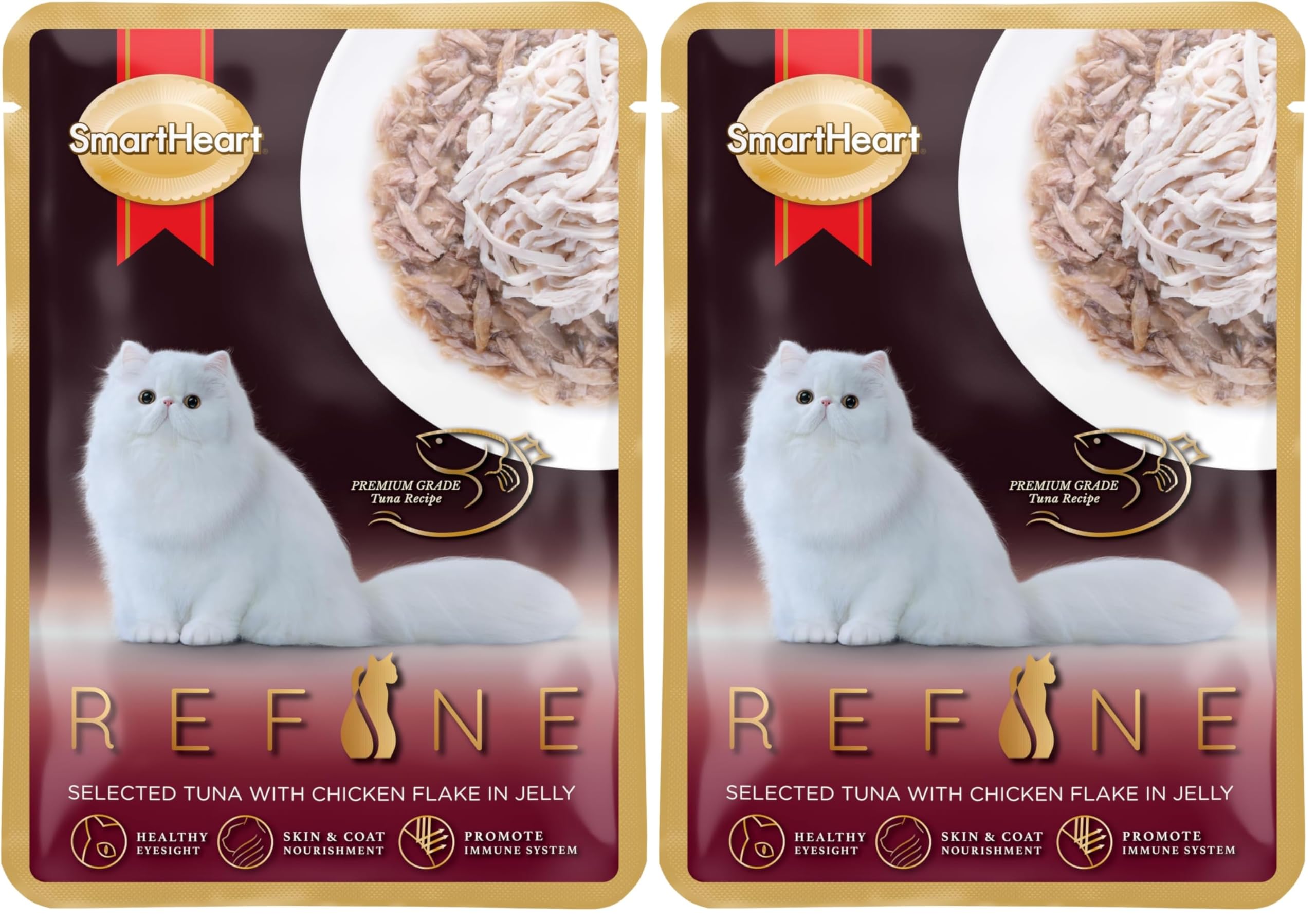 Refine Pouch Jöle İçinde Didiklenmiş Tavuklu Seçkin Ton Balığı 70 gr (2 paketi)