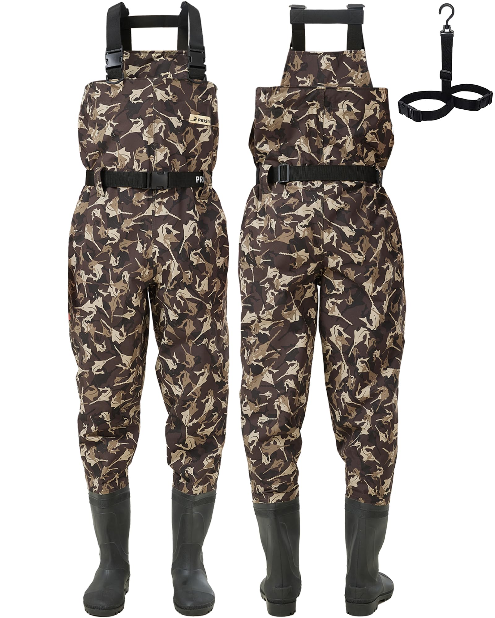 Pristis Piscine Storm Chest Waders, 2-layer Anti-scuff Jacquard Grid Waterproof Overalls for Men Women, Hunting Fly Fishing