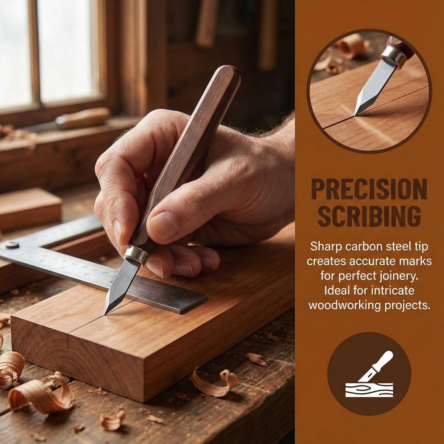 2Pack Woodworking Marking Knife with High Carbon Steel Blade - Dual Bevel Striking Knife for Precise Marking - Premium Quality Woodworking Tool for Woodworkers and Craftsmen