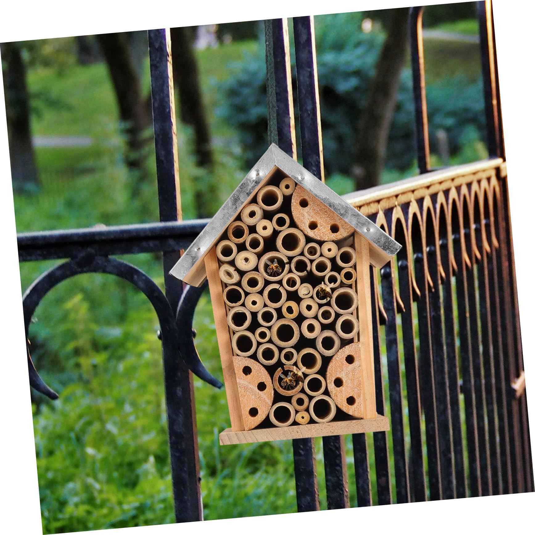 Hängendes Insektenhotel für Garten Eisen und Outdoor | Marienkäferhotel, Bienenhaus, Vielseitige Hängeform, Dekoratives Außenobjekt, Einfach Aufzuhängen