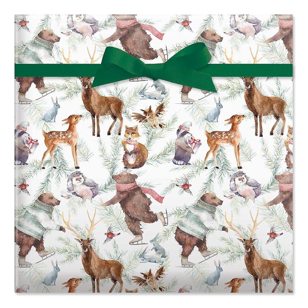 Current Christmas Wrapping Paper Rolls, Forest Friends Premium Holiday Gift Wrap, Jumbo 23-Inch x 32-Foot Roll, 61 Square Feet Total
