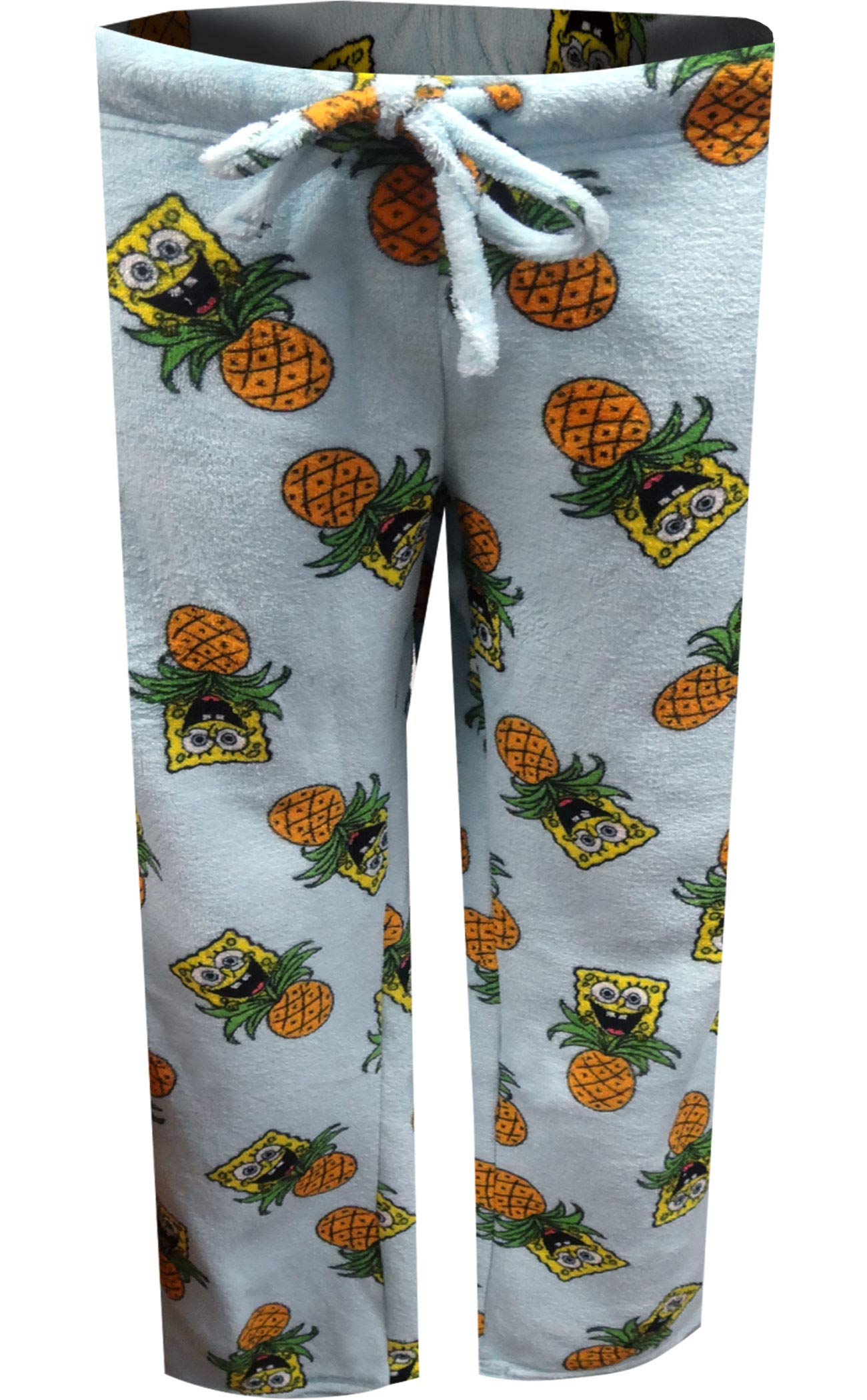 SpongeBob SquarePants Womens Spongebob and Pineapples Plush Junior Cut Lounge Pants