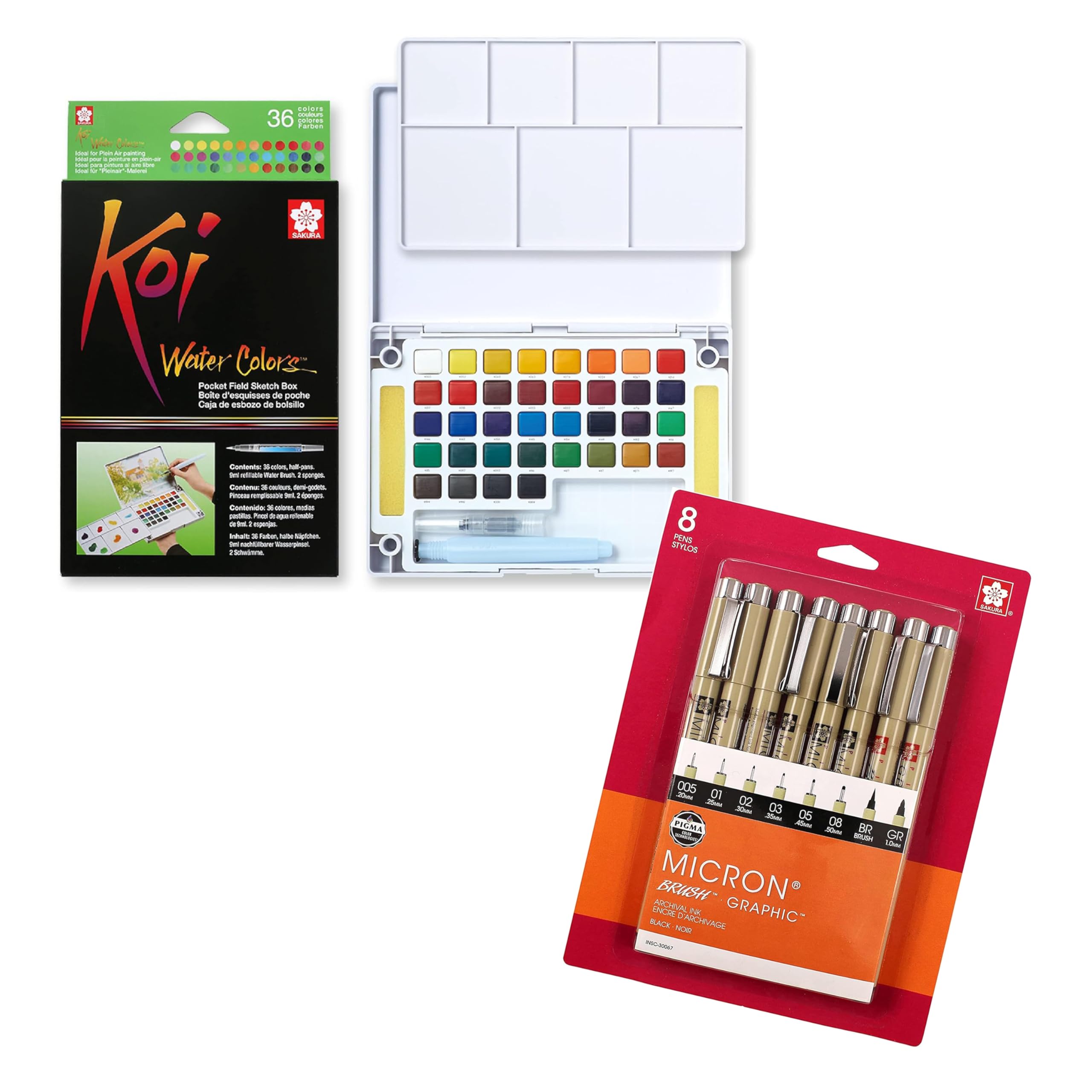 Amazon.com: SAKURA Koi Pocket Field Sketch Kit - Watercolor Sets
