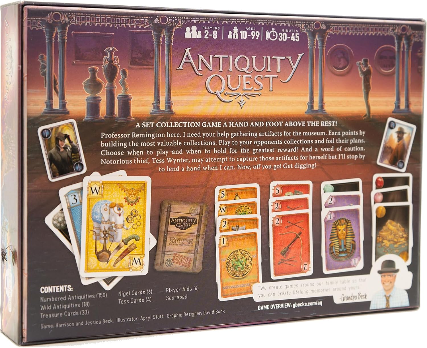 Grandpa Beck's Games Antiquity Quest | Set Collection Card Game from, The Creators of Cover Your Assets | 2-8 Players, Ages 10+. Canasta or Hand and Foot Based Classic Card Game