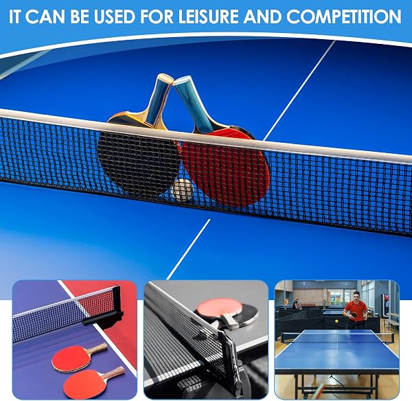 Hawpasy Filet Ping Pong 1,83 m en Nylon et Tissu Poly Coton, Filet Tennis de Table Noir avec Bord BlancFilet de Remplacement Résistant Accessoires Tennis de Table Facile à Installer - 5