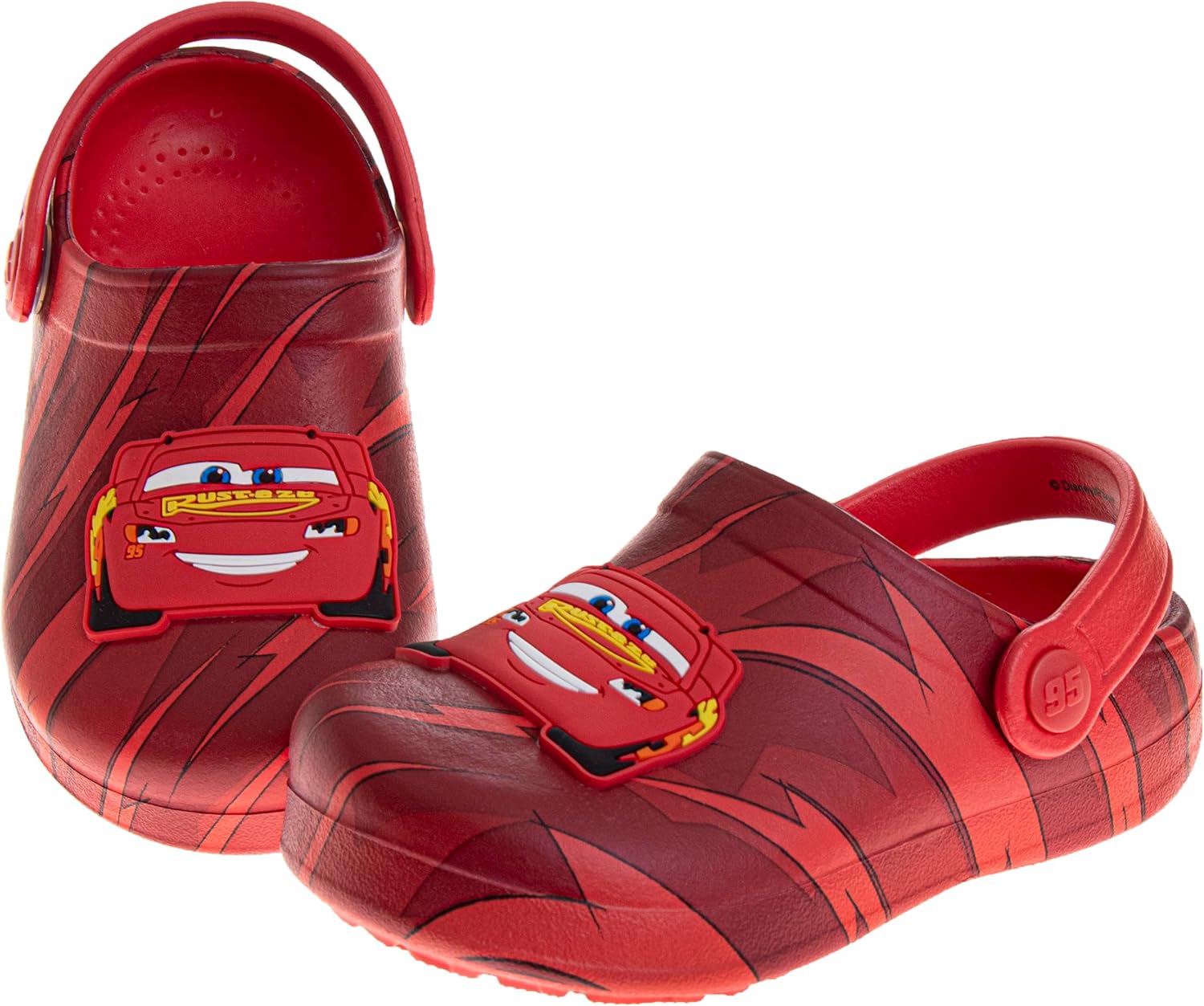 Josmo Kids Cars Clog Sandal Waterproof Slip-On Slides for Boys Lightning McQueen Closed Toe Clogs with Backstrap Sizes: 5-10 Toddler 11-12 Little Kid - Image 4