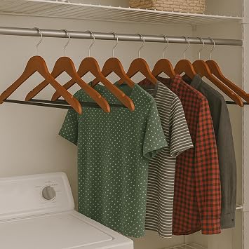Honey-Can-Do No Slip Wooden Coat Hangers, Cherry Wood, 24-Pack