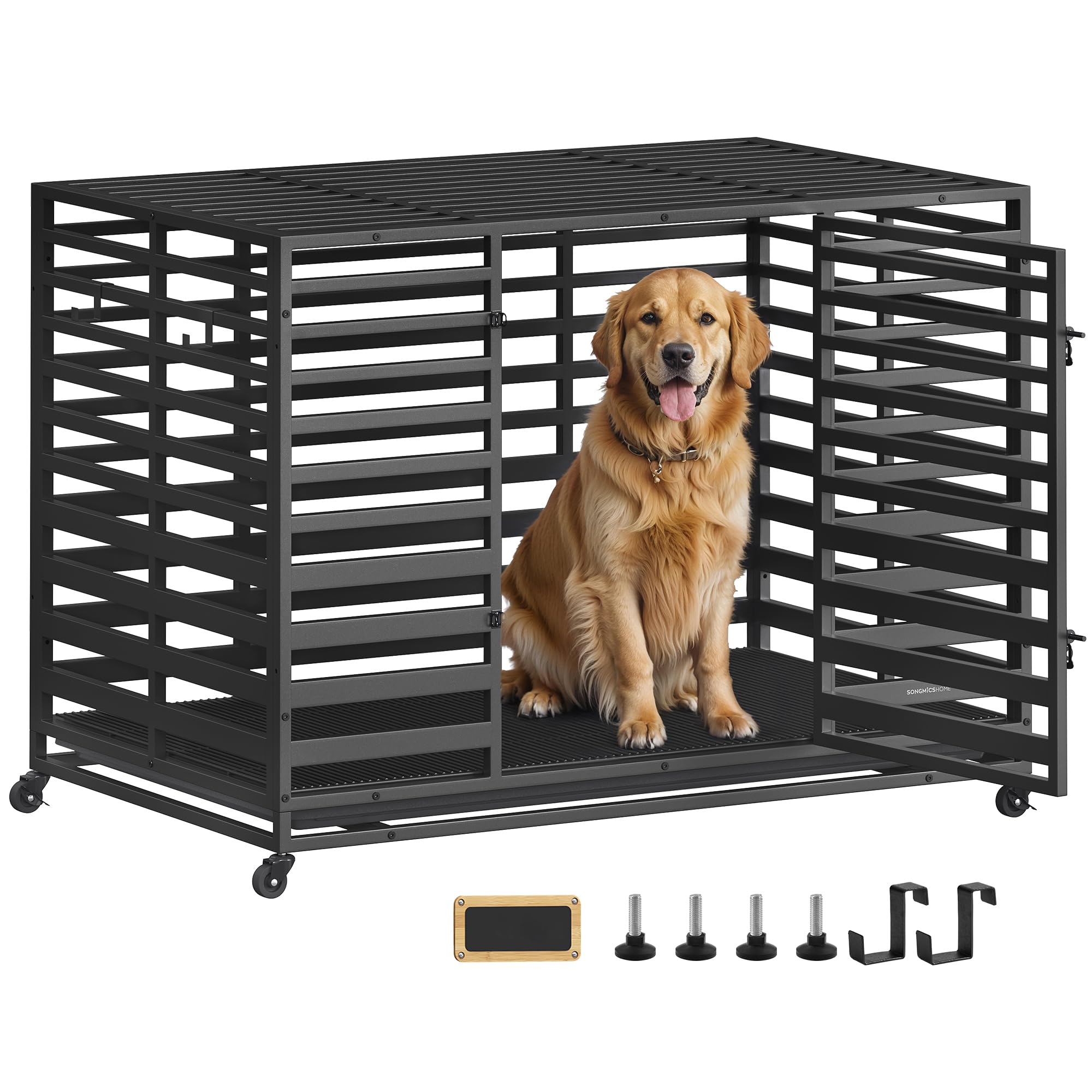 Amazon.co.jp: SONGMICS HOME 犬ケージ 中型犬 大型犬 トレー付き 頑丈