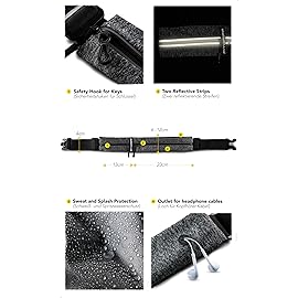 Fitgriff Running Belt for Men & Women - Secure Jogging Pouch for Phone, Keys & Essentials - For All Cell Phones (Grey, 33.5 - 47.5 Waist Size)