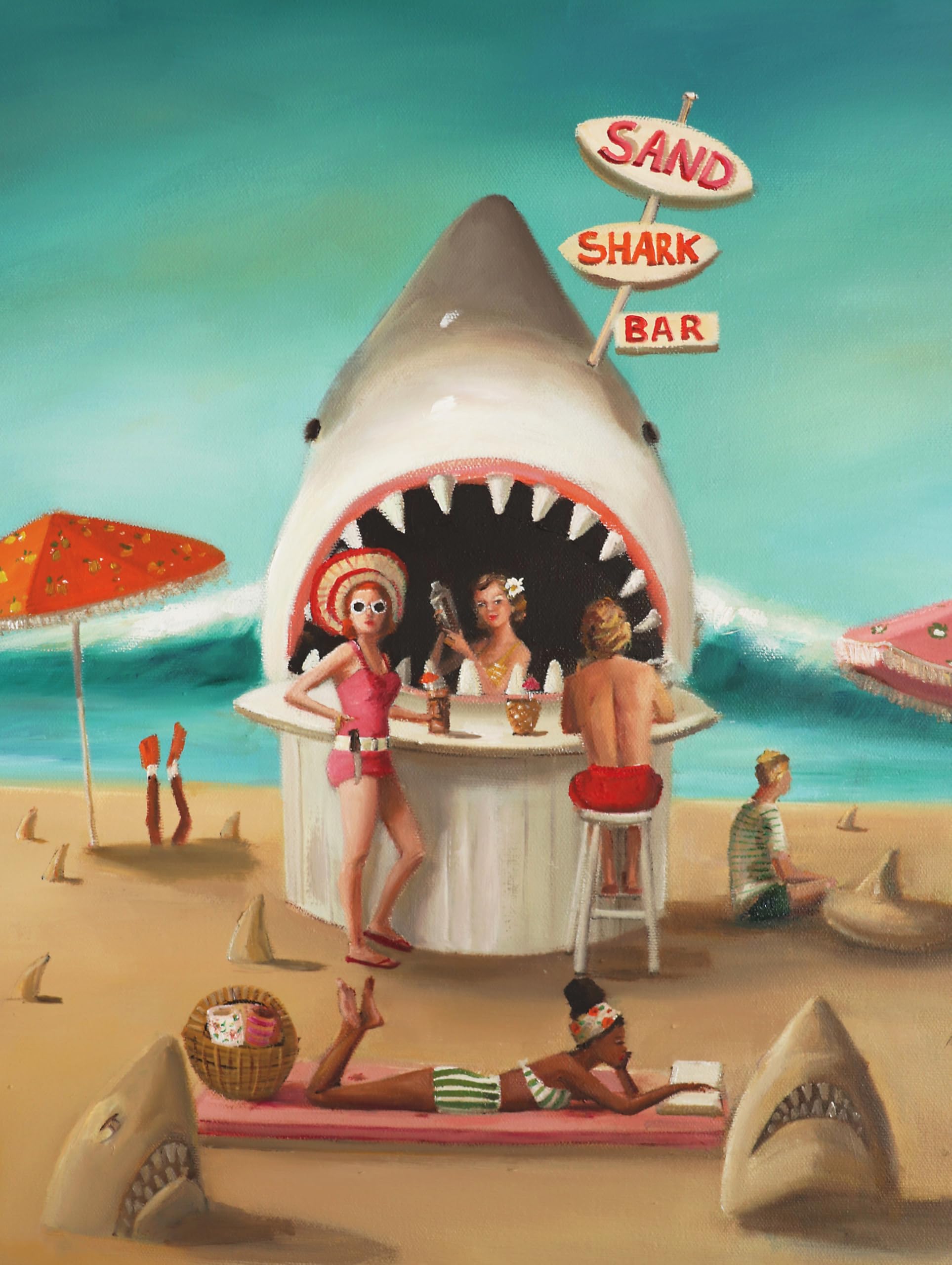 New York Puzzle Company - Janet Hill Sand Shark Bar - 500 Piece Jigsaw Puzzle for Family Game Nights by Janet Hill - Image 2
