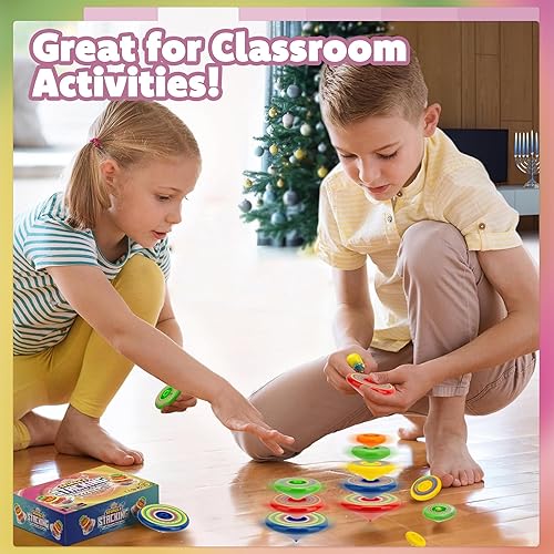 Miniatura 6 de Spineez Sacking Spinning Tops para niños, juego de 3, 15 piezas OVNI Spin Toys con, divertidos recuerdos de fiesta de cumpleaños, suministros de
