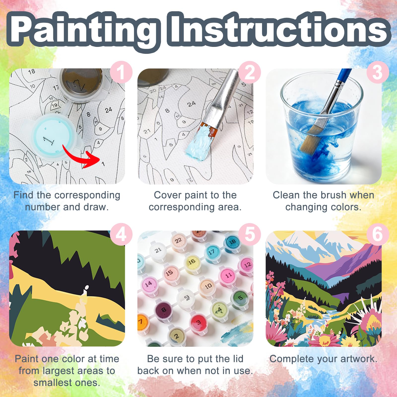 Landscape Paint by Numbers for Adults with Frame Beginner 8x12 inch, Frame-OP-UK02 - Image 6