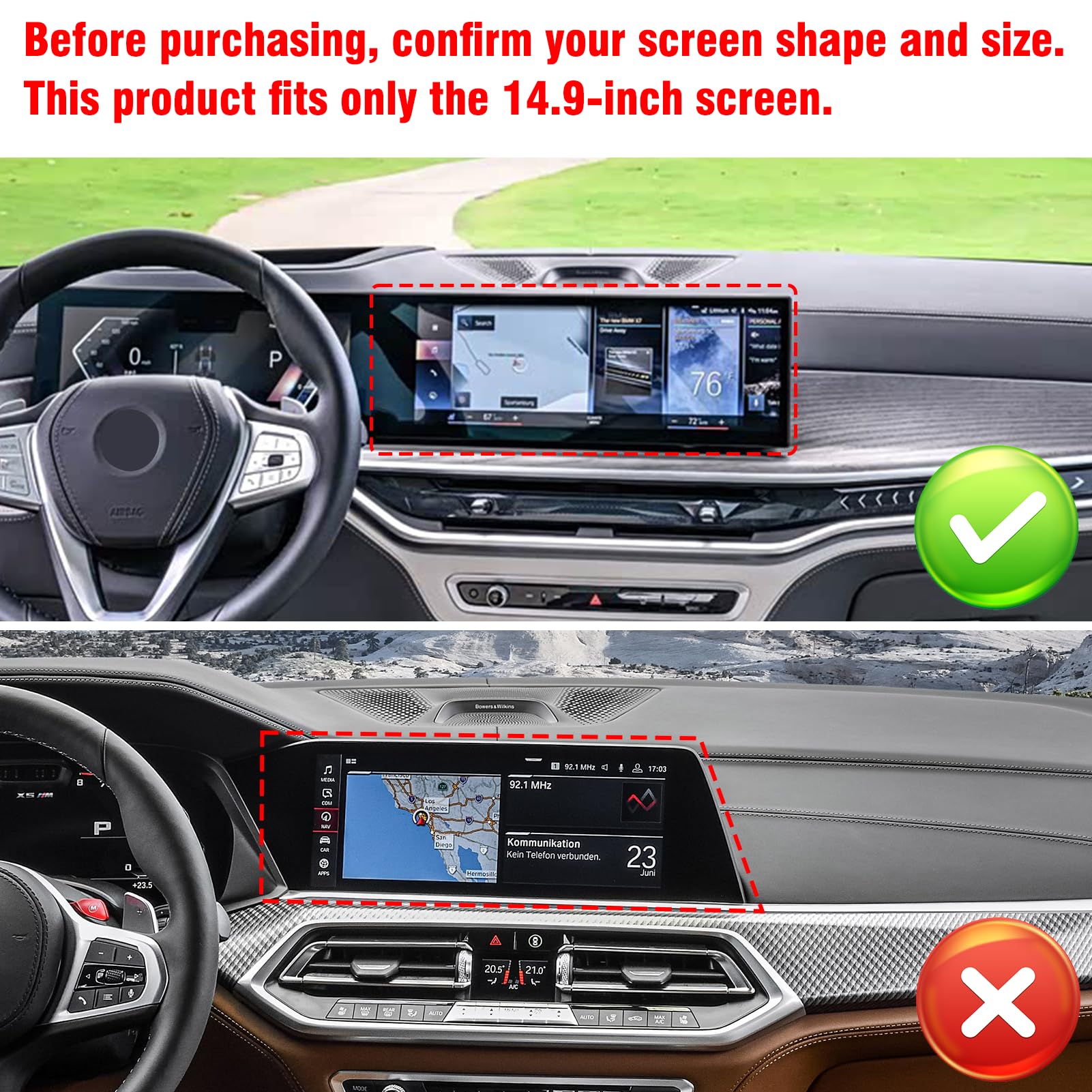 TTCR-II 14,9" Compatibile con Supporto Cellulare BMW X5 G05/X6 G06/X7 G07 | 2023-2026 X5 G05 Supporto Telefono Ruotabile a 360°, X6 G06 Porta Cellulare con Schermo di Navigazione X7 G07 Accessori