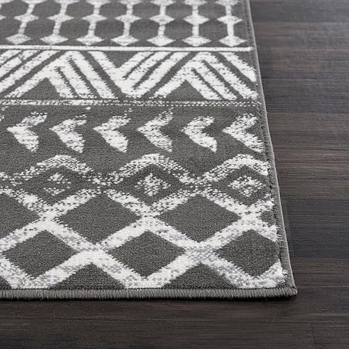 Miniatura 5 de CAMILSON Alfombra bohemia marroquí con diamantes geométricos de 8 x 10 pies, para sala de estar, dormitorio, cocina, moderna, bohemia, suave,