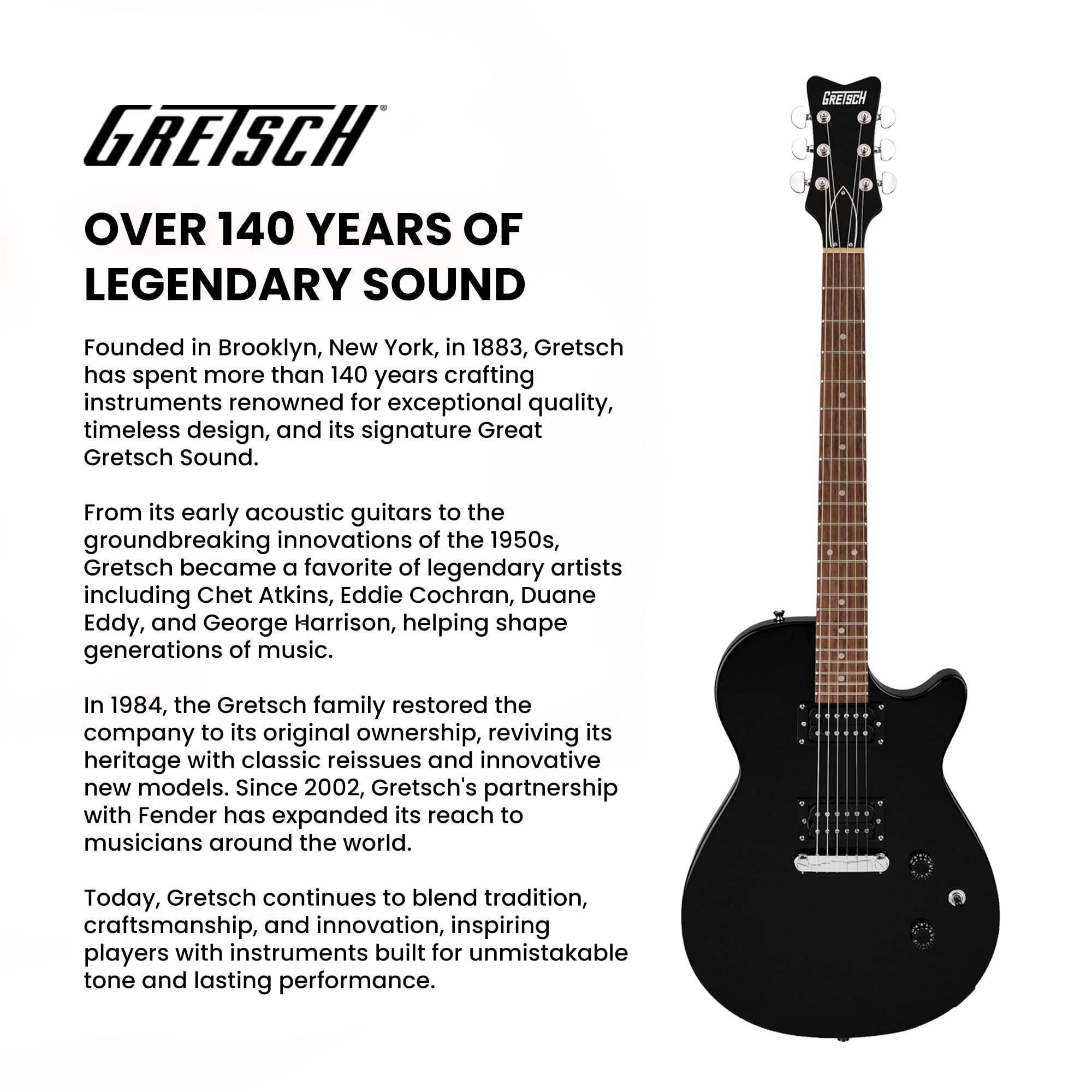 Guitare électrique Gretsch Ignite Jet Club, touche en laurier, noire