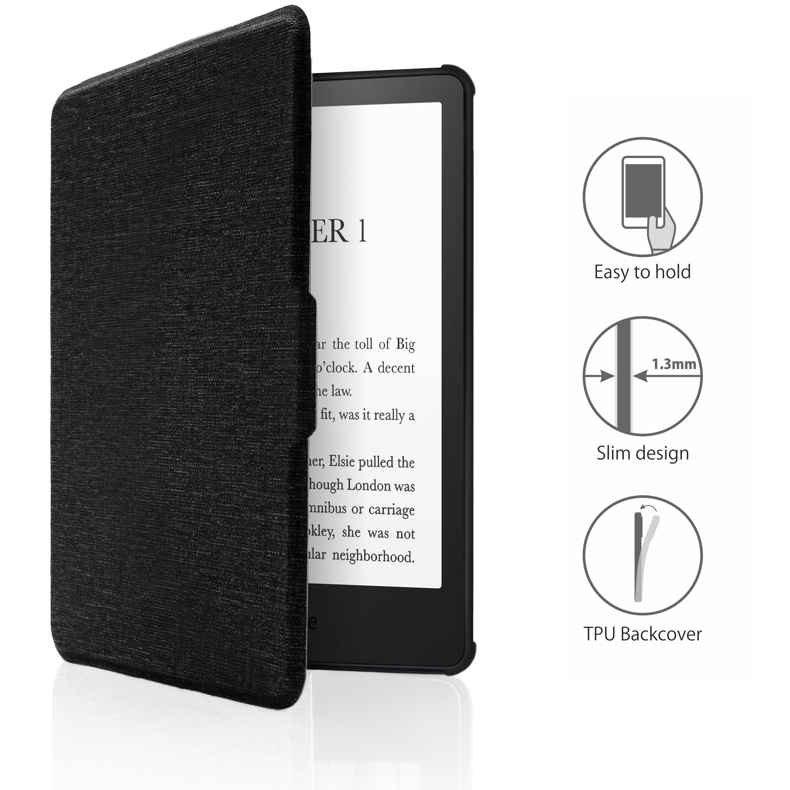MyGadget Cover compatible Tolino Shine 4, Black, TolIno Shine 4 | Kobo Clara 2E (2022) - Image 3