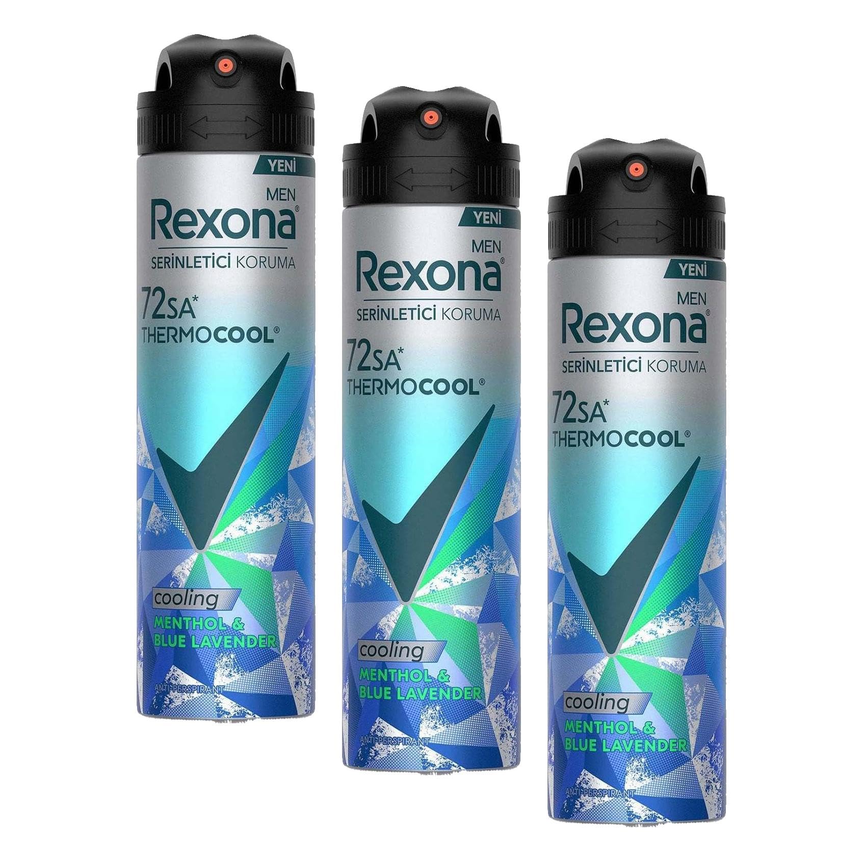 Rexona Men Thermocool Erkek Sprey Deodorant Menthol & Blue Lavender 150 Ml (3 paketi)