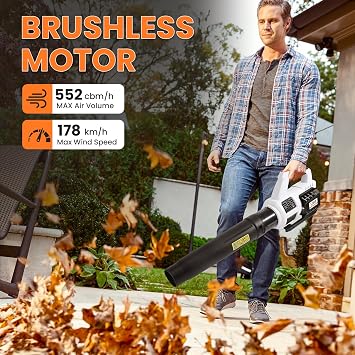LIGO 20V Cordless Leaf Blower, Lightweight Handheld, Brushless Motor with 4.0Ah Battery for Lawn, Yard Debris and Light Snow