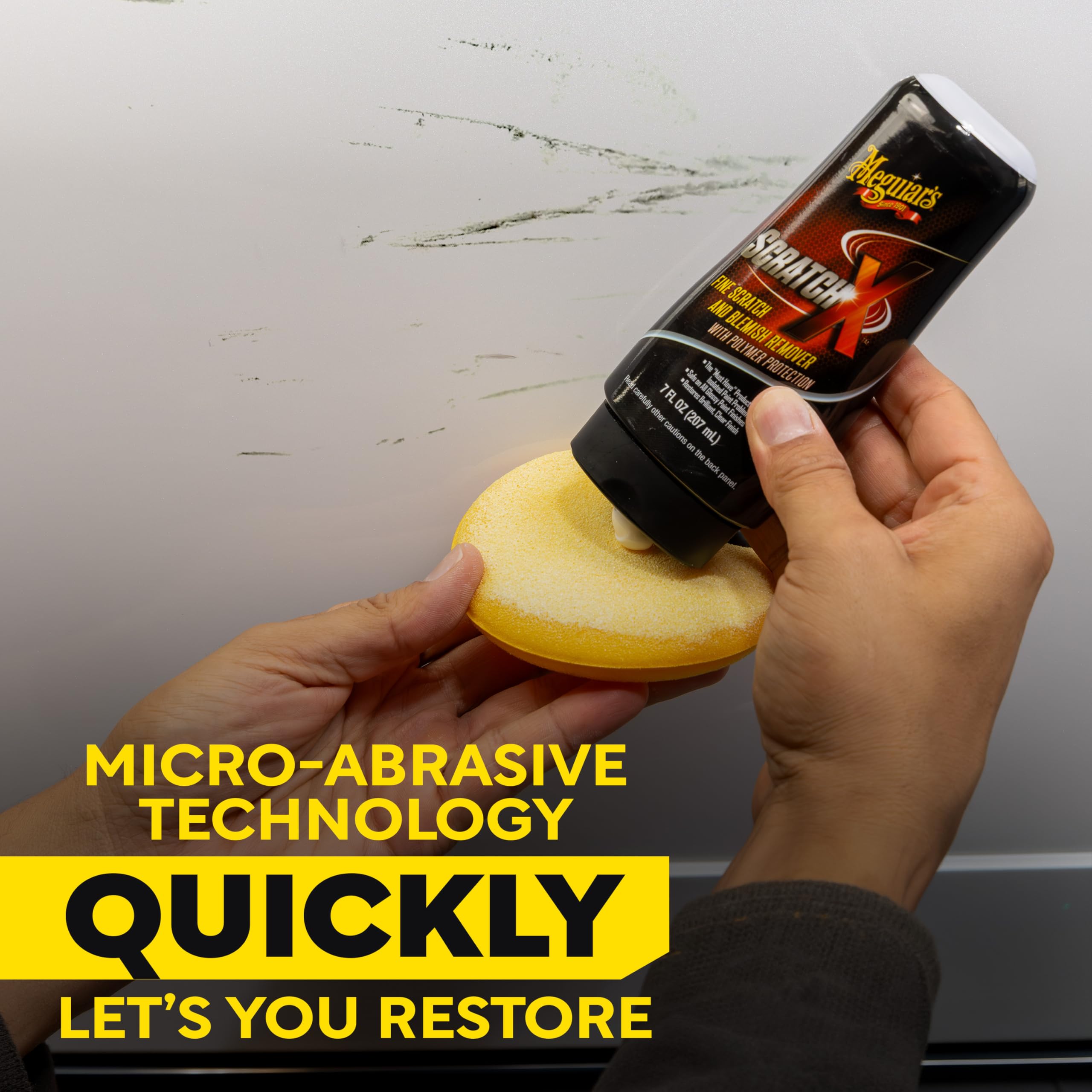 Meguiar's G10307EU Scratch X 2.0-207ml, Éliminateur de Rayures pour Voitures - pour Supprimer Les Éraflures sur la Peinture, Application à la Main ou avec Le Système Double Action