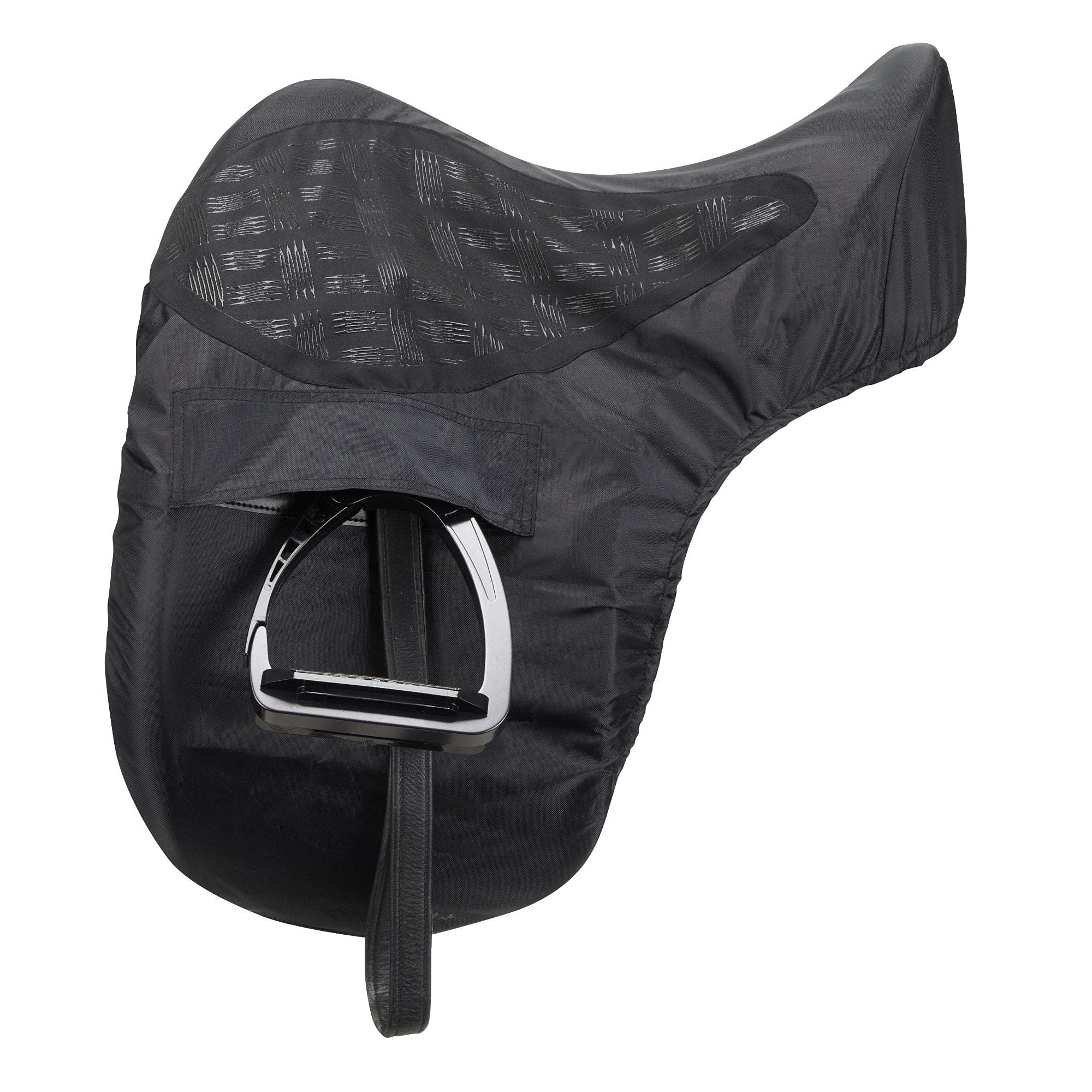 LeMieux ProKit Ride On - Funda para sillín de doma en color negro con asiento de agarre de silicona, exterior de poliéster impermeable, forro polar, color negro