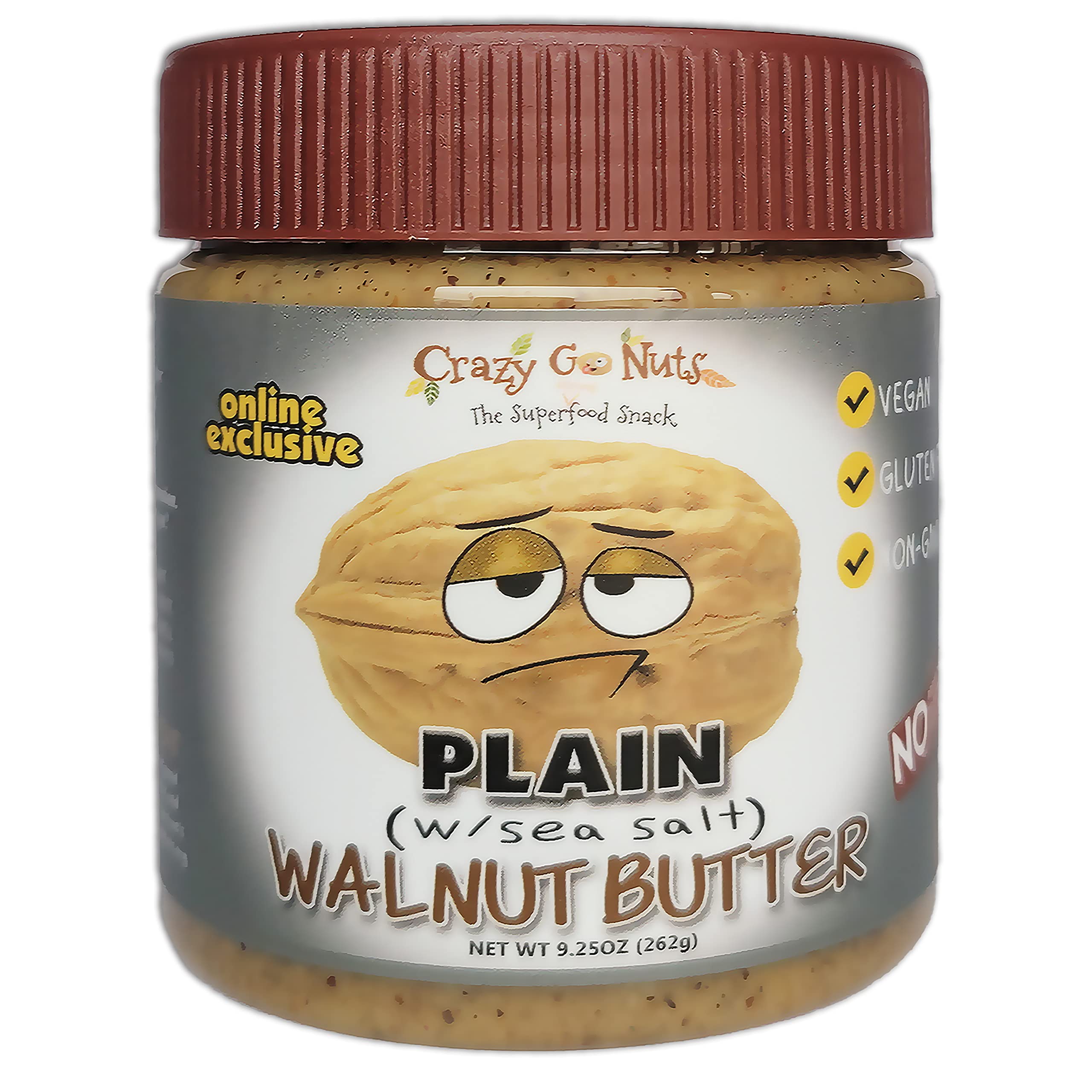 Buy Crazy Go Nuts Walnut Butter Plain w/ Sea Salt Healthy Snacks, Keto, Vegan, Low Carb