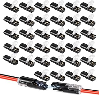34pcsDouble-Wire Plug-in Connector, Pluggable Led Wire Connectors with Locking Buckle Fast Connect Low Voltage Wire Connectors
