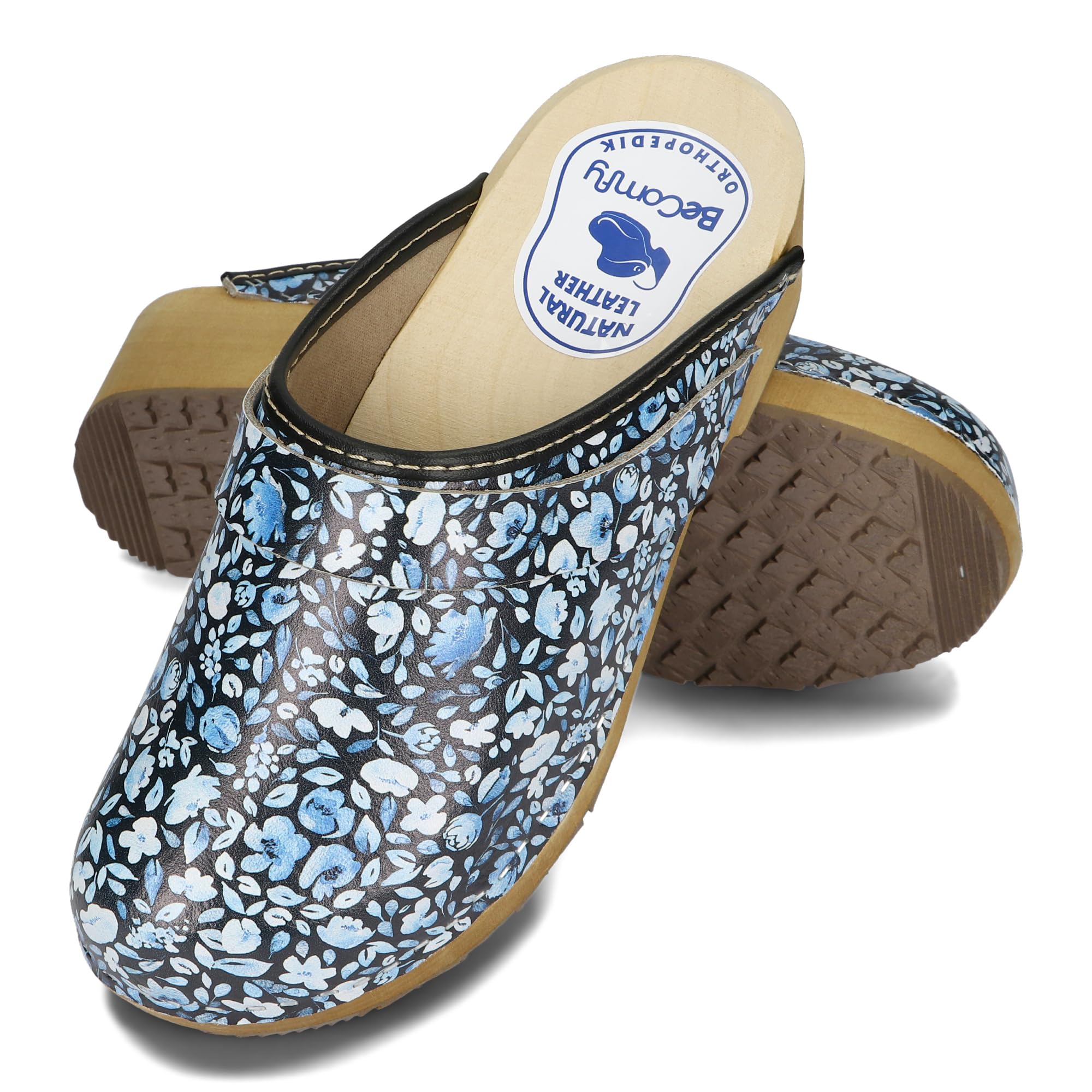 Zoccoli Donna In Vera Pelle Con Suola Legno - Metallizzato Oro/Argento/Rosa - Foto 3